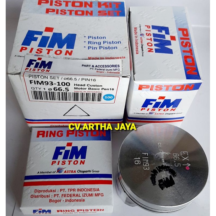 PISTON KIT FIM FIM93 CUSTOM DOME MENTAH ( 65,5 / 66 / 66,5 / 67 / 67,5 / 68 ) ( PEN 16 / PIN 16 )-2