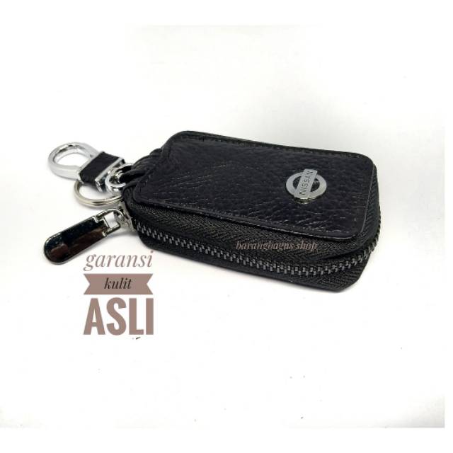 Hardcase / dompet /Tempat Remote Mobil Kulit - Gantungan Logo NISSAN