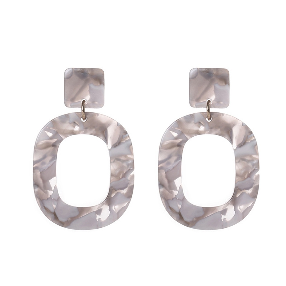 Hu Hu Hu Hu Hu Alat Bantu Pasang Kacamata♡ Anting Stud Bentuk Lingkaran Geometris Model Hollow Untuk Wanita