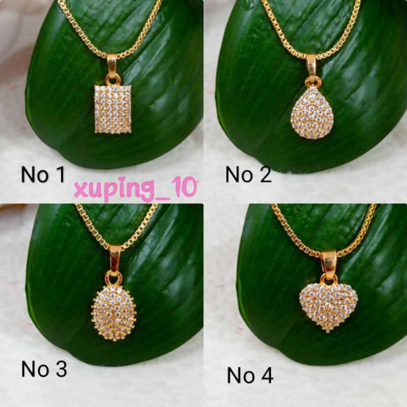 Perhiasan xuping set kalung dan liontin dewasa 45 cm