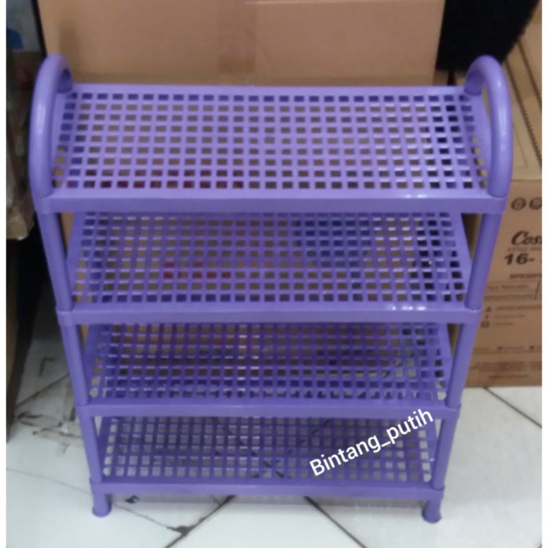 RAK SEPATU PLASTIK SUSUN 4 / RAK SANDAL