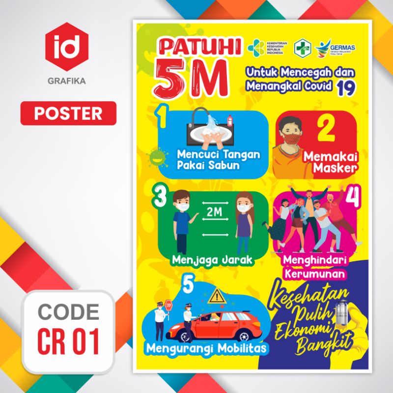 KOLEKSI POSTER CORONA, POSTER 5M COVID, POSTER KESEHATAN, KOLEKTIF
