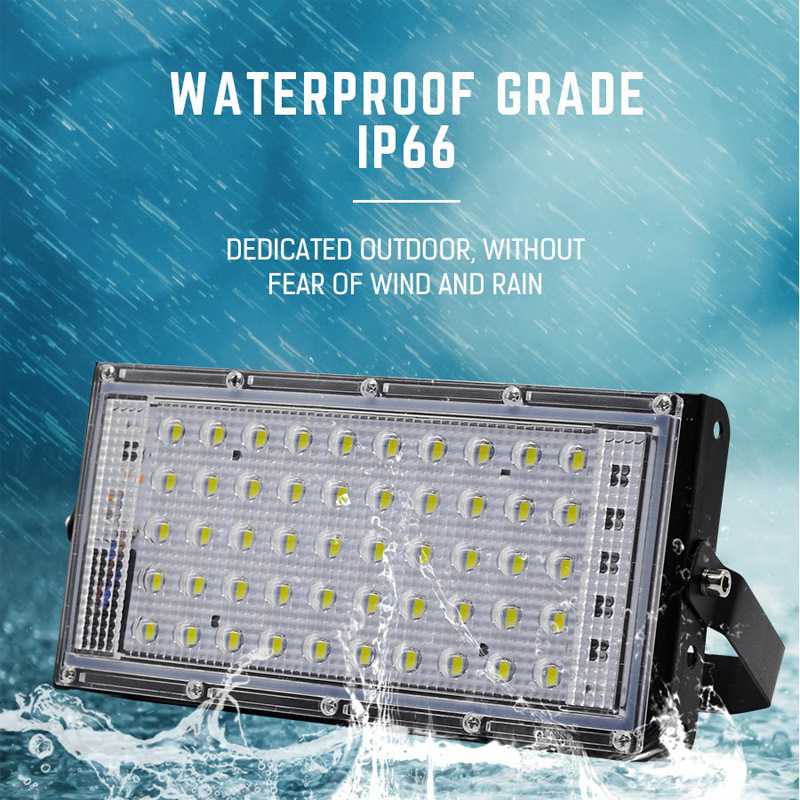 (100% BARANG ORI)  Lampu Sorot Flood Light 4500 Lumens 50W 3000K - A8