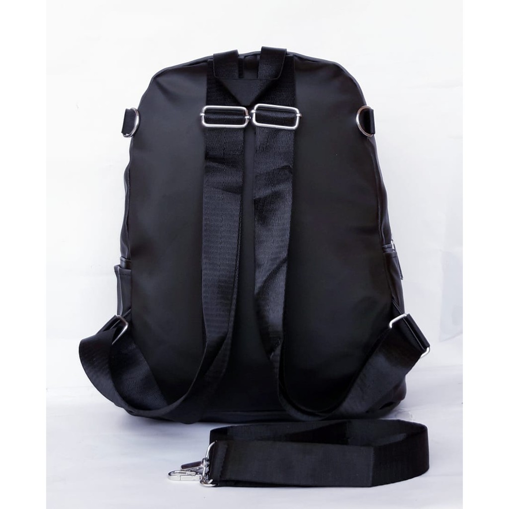 PROMO CUCI GUDANG TAS Ransel Remaja Fashion 2in1 Bisa Ransel dan Selempang Bahan Anti Air Import - Silet 15inch