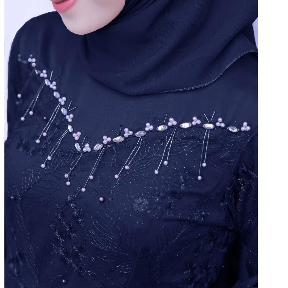(BEST SELLER) New Arrival - Kebaya Brukat Warna Navy - Kebaya Tille Brokat Mutiara - Kebaya Rok Bati