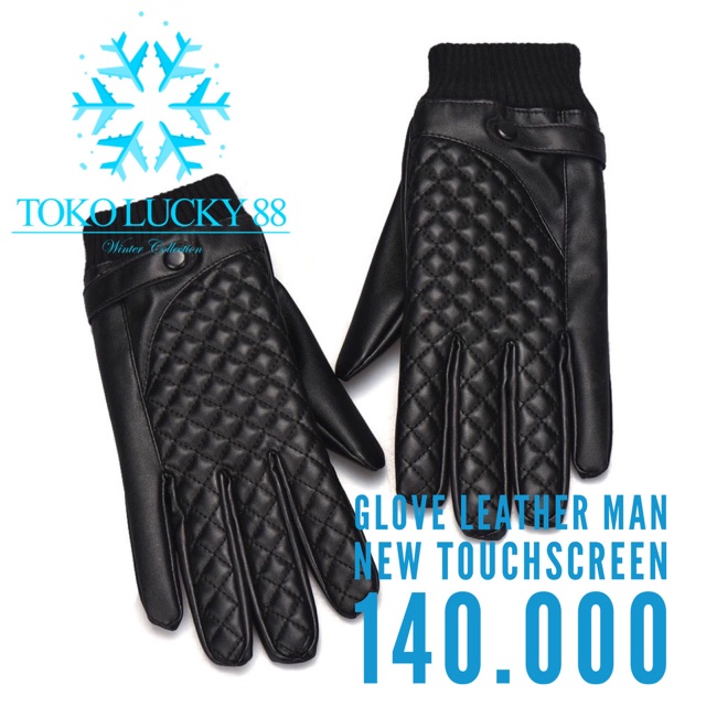 IMPORT Glove Leather Man Genuine Original Fur Thermal Sarung tangan Kulit Asli touchscreen bulu musim dingin