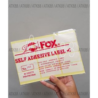  Kertas  Label Stiker  Fox No 103 uk 32 x 64 mm Persegi 