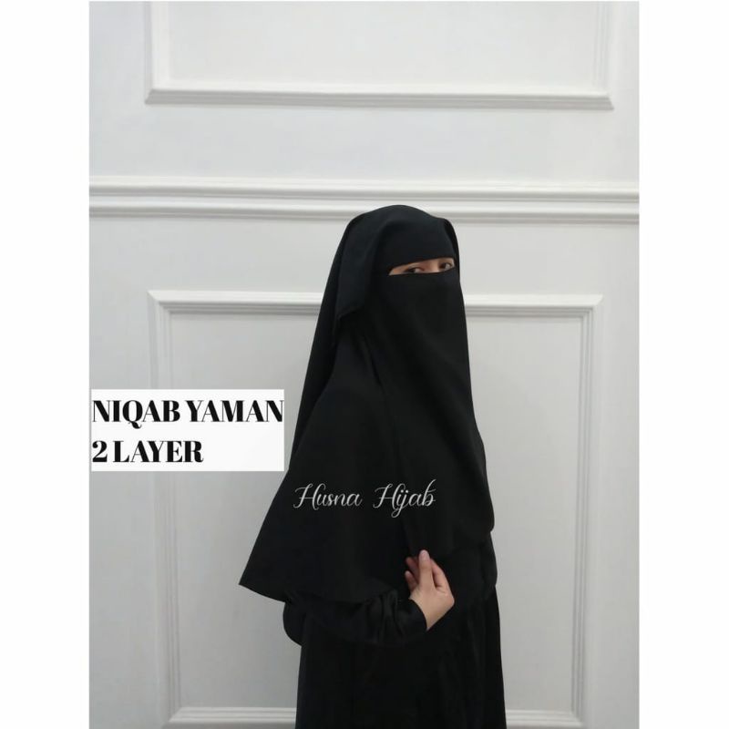 [HUSNA COLLECTION] Niqob Yaman Long 2 Layer / Niqob yaman 2 Layer Wolfis / YAMAN 2 LAYER MURAH