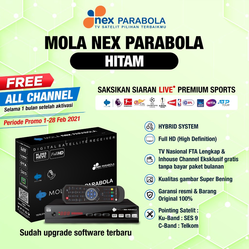 Receiver parabola mola nex parabola hitam Shopee Indonesia