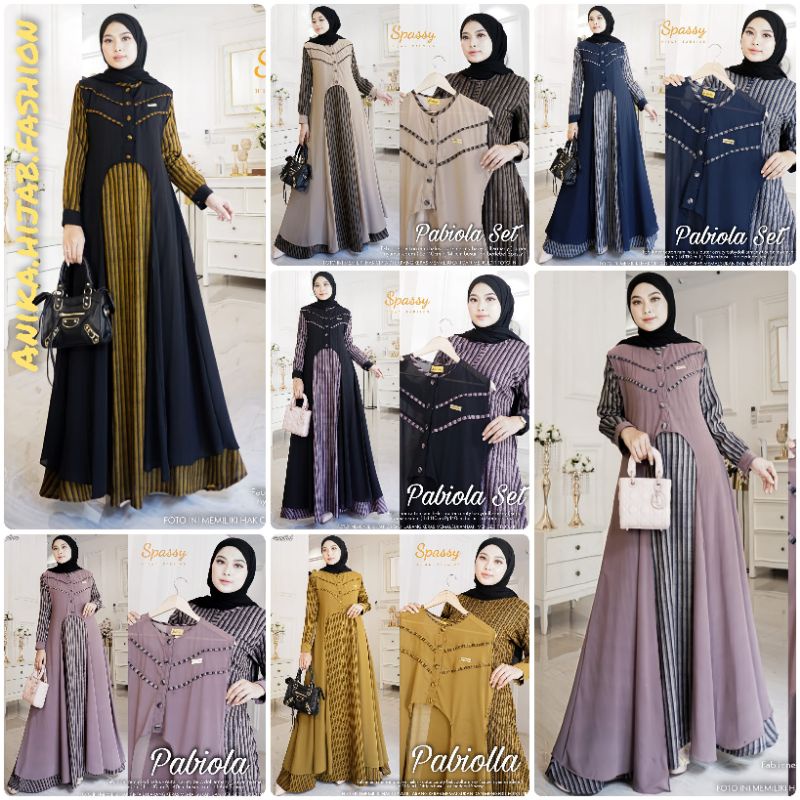PABIOLA SET DRESS ORIGINAL BY SPASSY. GAMIS DRESS MAXY WANITA TERBARU DRESS PREMIUM PRODUK BERLABEL