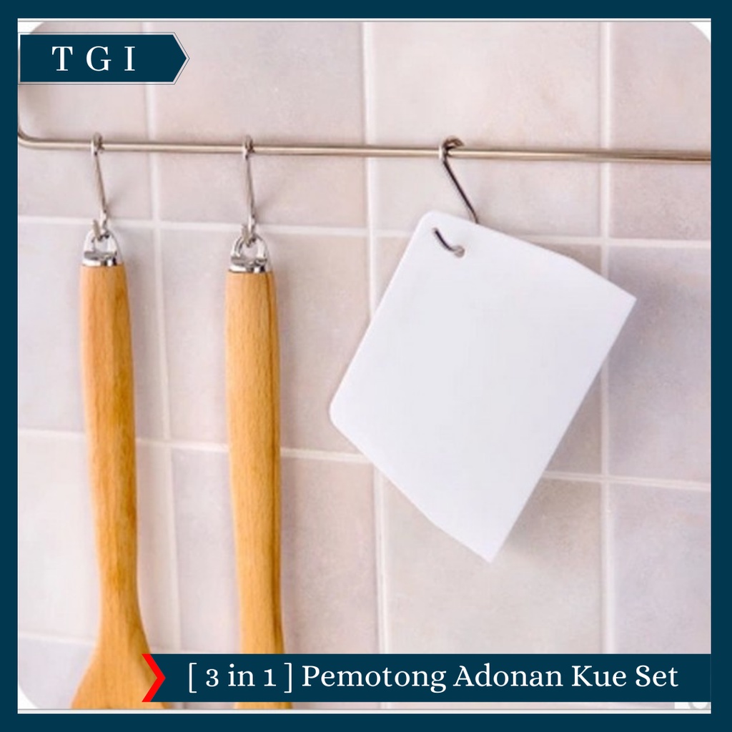 TGI - [3PCS] PISAU ADONAN KUE BUTTER CREAM SCRAPER DOUGH PEMOTONG KUE