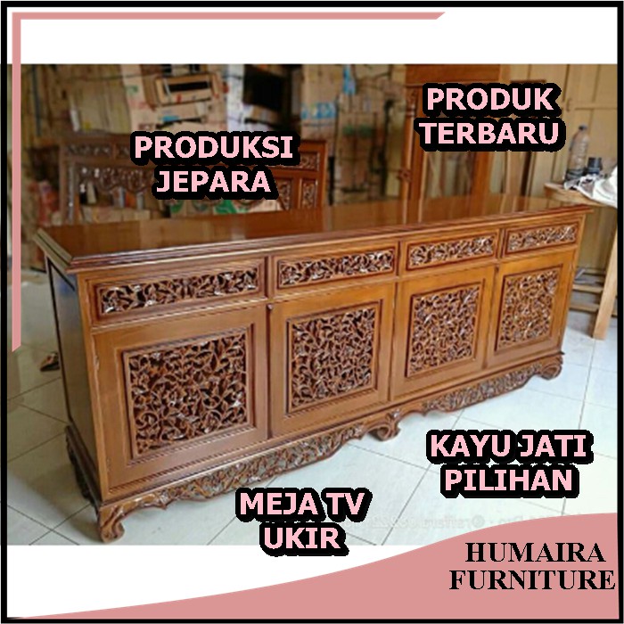 Bufet Tv Kayu Jati Minimalis Produksi Asli Jepara Model Bufet Tv Palembang Material Jati Pilihan