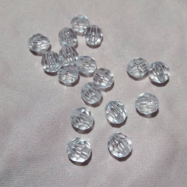 Mote Akrilik Bulat Putih 8 MM