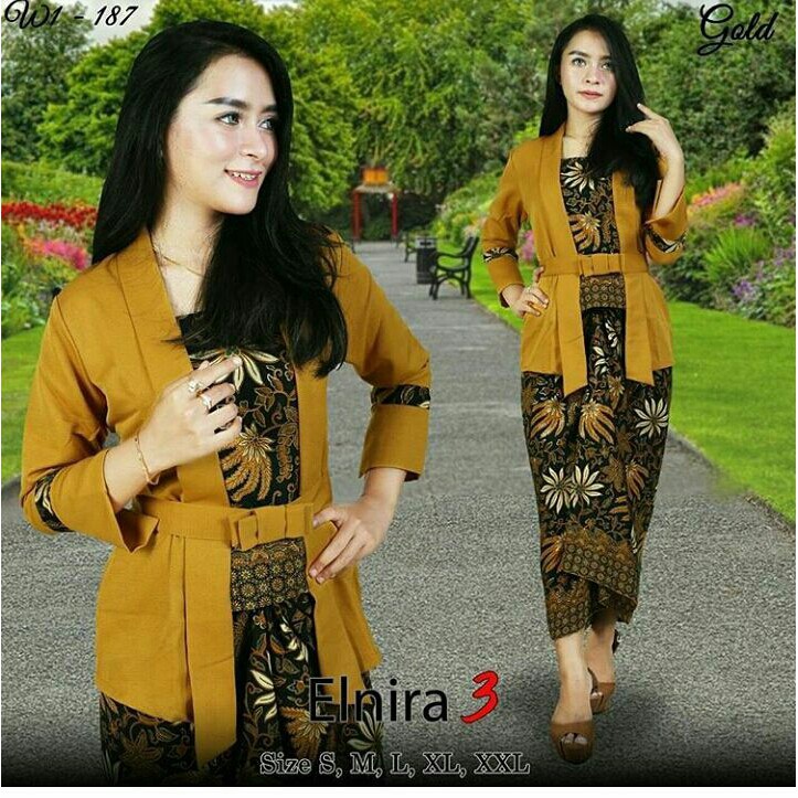 SETELAN ELNIRA TANGAN PANJANG ROK LILIT BATIK/ KEBAYA MODERN / KEBAYA KEKINIAN / KEBAYA MURAH/KEBAYA SETELAN RUMAH KEBAYA BANDUNG RUMAH SONGKET BANDUNG