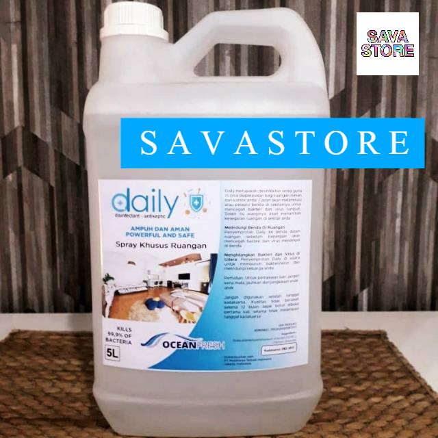 DAILY DESINFEKTAN CAIR ANTISEPTIC SPRAY 250ML + 5 LITER 5L KHUSUS RUANGAN