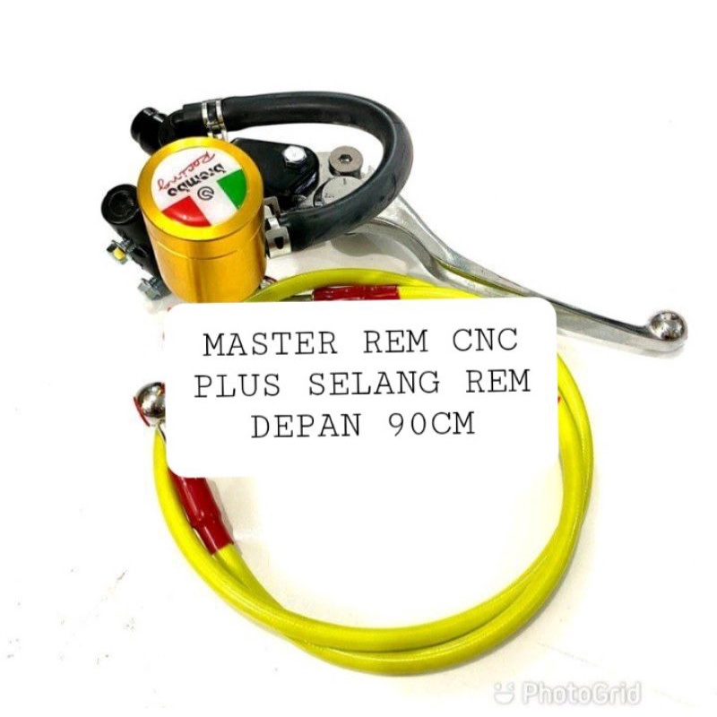 Master rem kanan plus tabung cnc + Selang rem depan varia motor 90cm univer sal bisa untuk semua