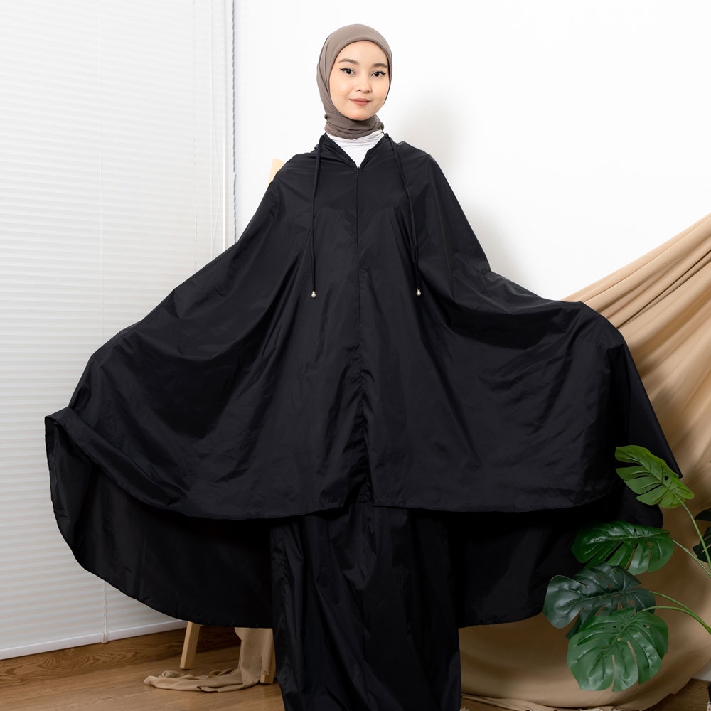 ALIF MUKENA MINI PARASUT PREMIUM KOREA TRAVEL - BLACK MAMBA ( MKN-035 )