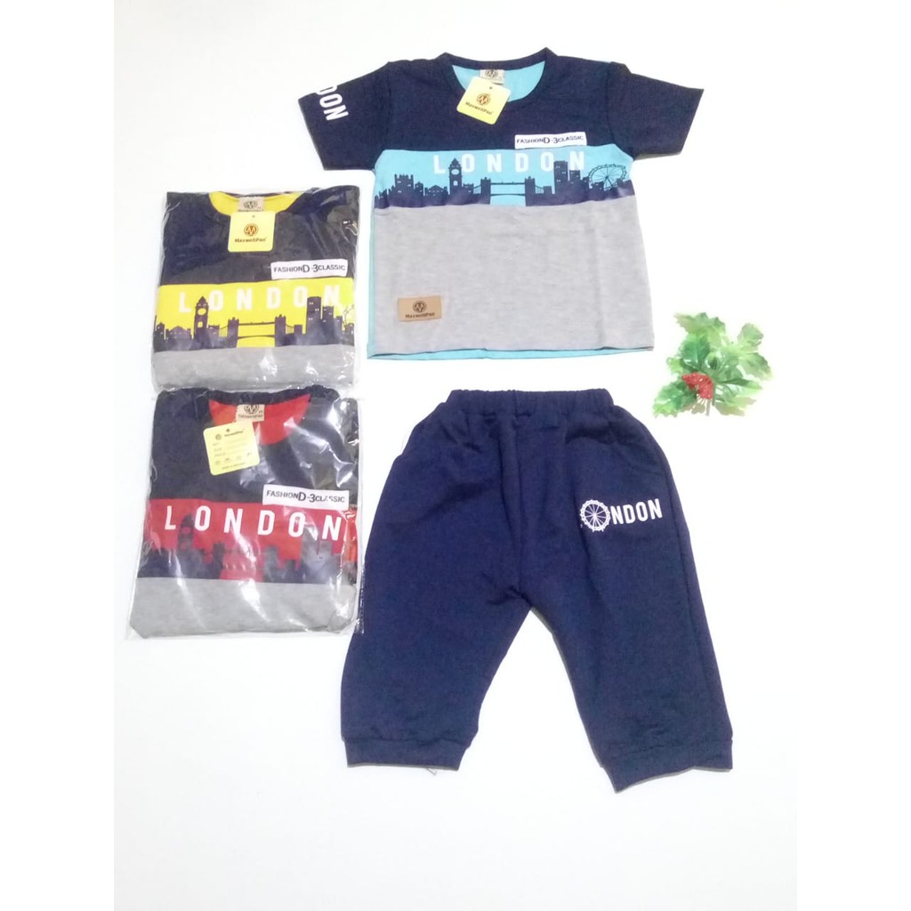 SETELAN ANAK 3 - 4 tahun - BAJU ANAK LAKI COWOK Motif Joger London Branded MaxwellPro Terbaru