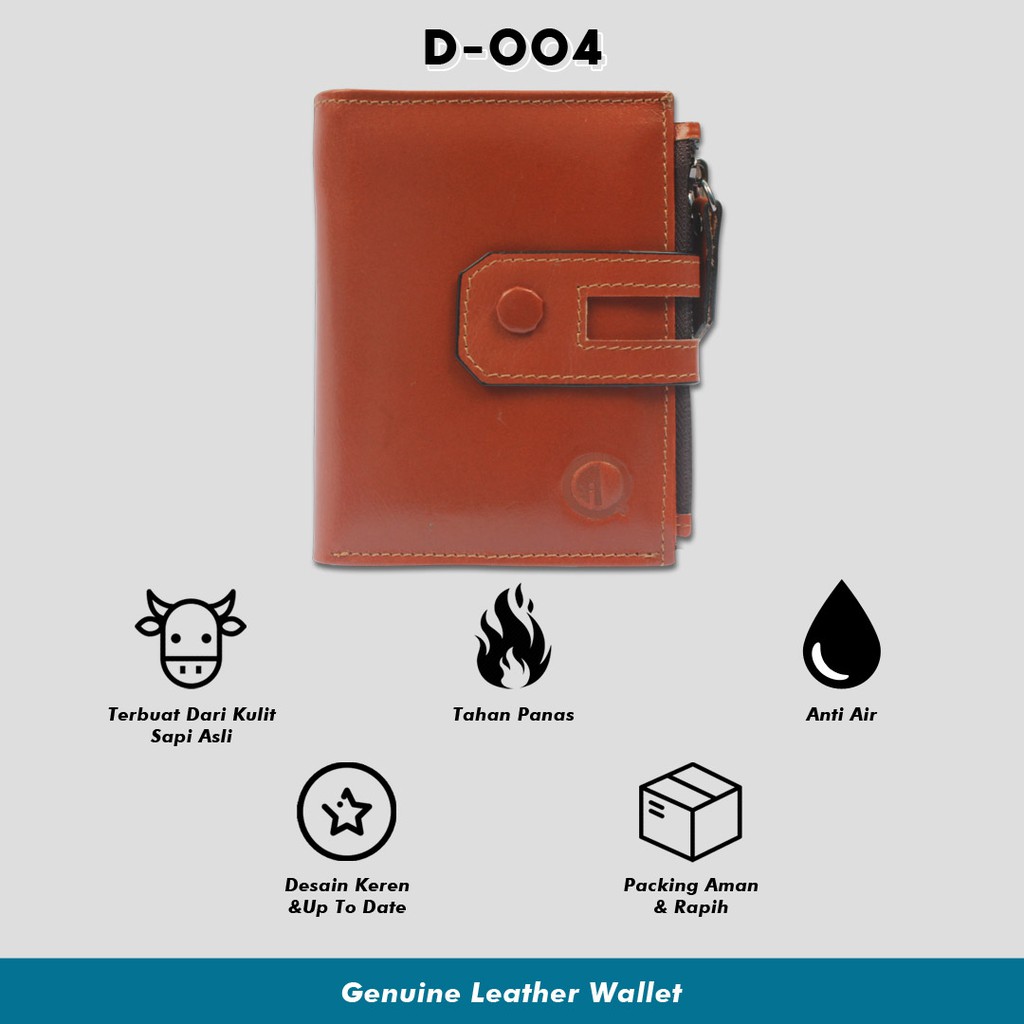 DOMPET KULIT LIPAT FUNGSIONAL 13 SLOT KARTU DESAIN MEWAH JAHITAN RAPI KANCING EKSKLUSIF BAHAN KULIT SAPI KUALITAS PREMIUM PRODUK QI LEATHER ORIGINAL