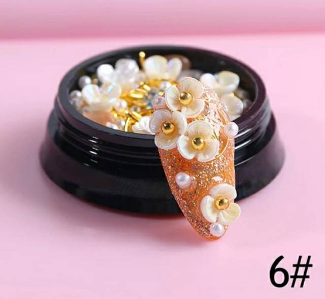 Hiasan Kuku Rhinestone flower nail art aksesoris kuku wedding bunga nailart nail art nail aksesoris