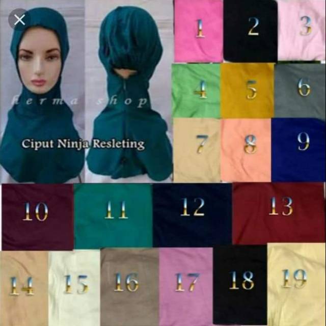 Ninja ciput resleting / dalaman hijab inner daleman kerudung jilbab murah zipper