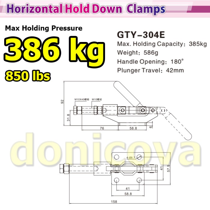 Toggle Clamp Vertical GH 304E GTY 304 E setara WIPRO 933 386kg