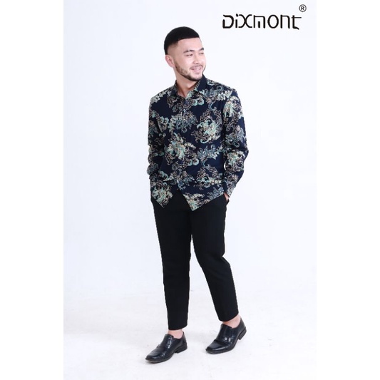 Dixmont Kemeja Pria Batik Panjang Hem BL04621