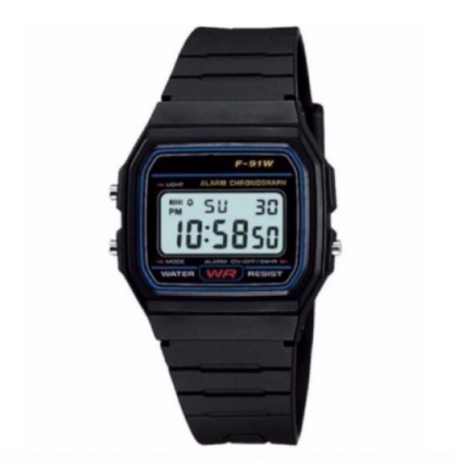 ✅COD JAM TANGAN DIGITAL LED 168 RANTAI PRIA WANITA FASHION GROSIR MURAH-Karet Hitam