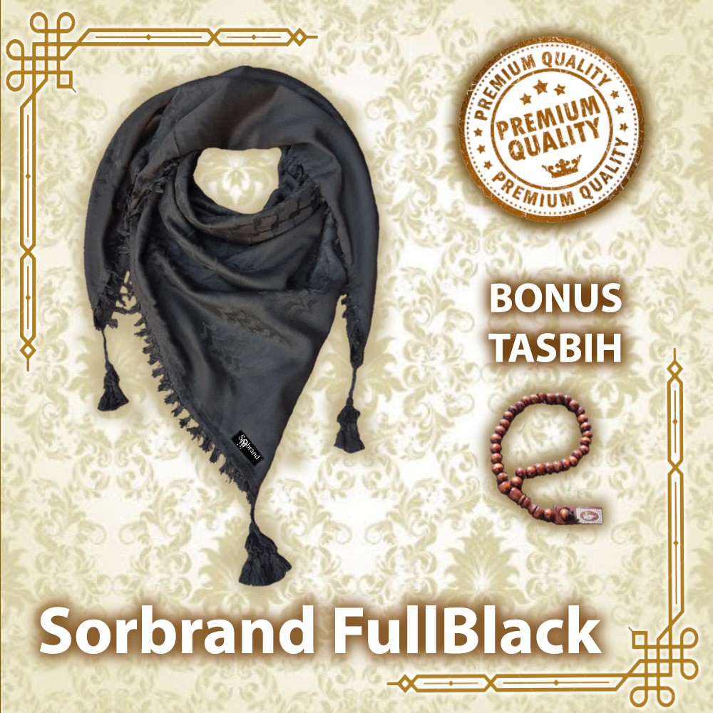 SORBAN HITAM PREMIUM / sorban hitam / sorban arab / sorban / sorban Sorbrand Full Black