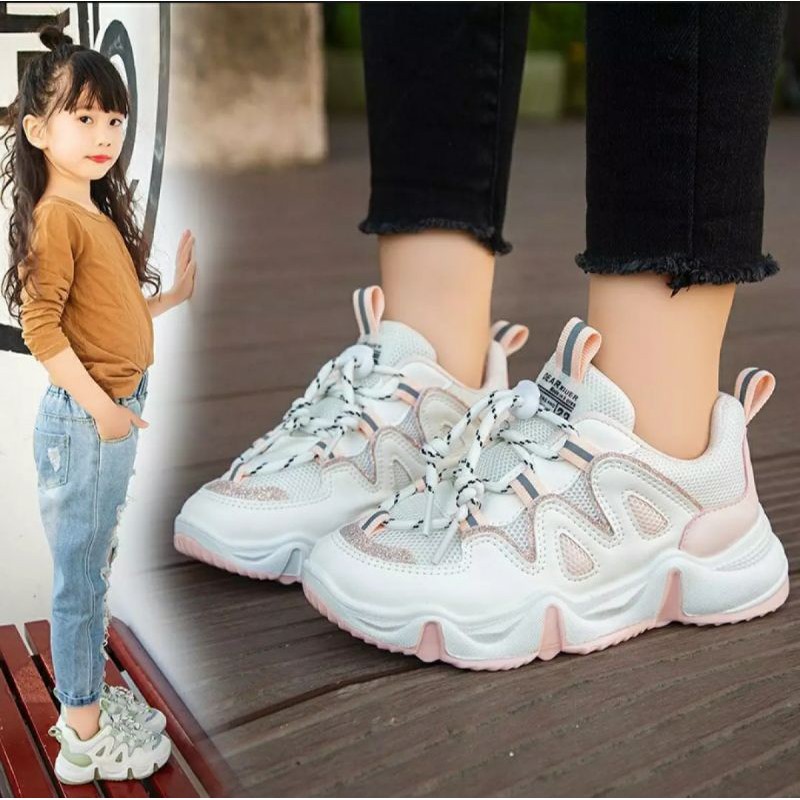 Little Shoes Sepatu Import Anak FLABBY Sneaker Sekolah Anak Perempuan Sepatu Couple Ibu dan Anak