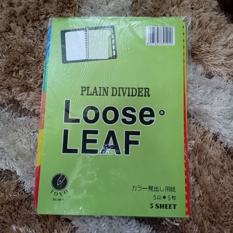 

[New] Toyo Loose Leaf Plain Divider