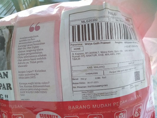 One Eighty Mug Enamel Custom Premium Couple Kado Wedding Anniversary Birthday Hampers Gift Box