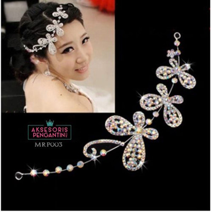 [BISA COD] AKSESORIS RAMBUT TIARA HIJAB HEADPIECE WEDDING PREMIUM MRP003