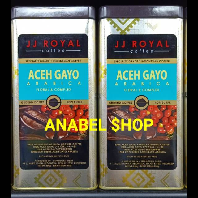 

JJ Royal Aceh Gayo Arabica Ground Coffee Kopi Bubuk Arabika Tin Kaleng
