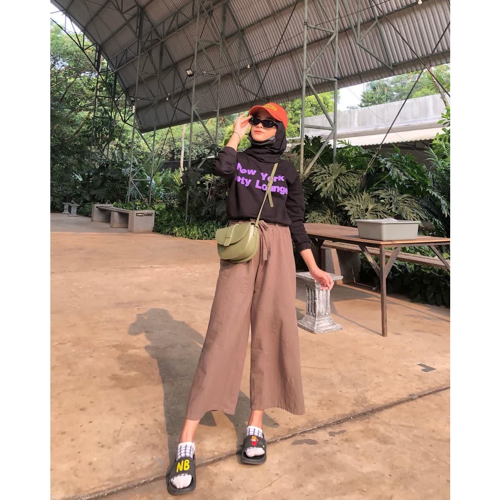 COD Celana Kulot Linen Rami Jumbo Premium | Highwaist kulot linen Jumbo Tali All Size Pants Wanita C