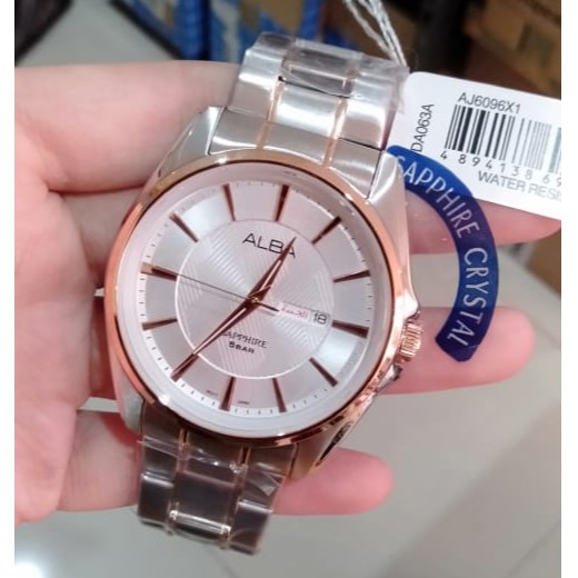 JAM TANGAN PRIA ALBA AJ6096X1 AJ6096 SAPPHIRE SILVER ROSEGOLD ORIGINAL