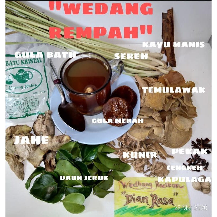 

Wedang rempah racikan "dian rasa", Fresh, bahan alami, tanpa pengawet