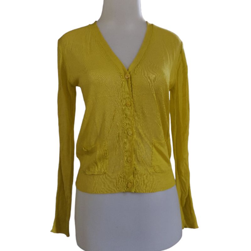 Cardigan US n them kuning nerawang