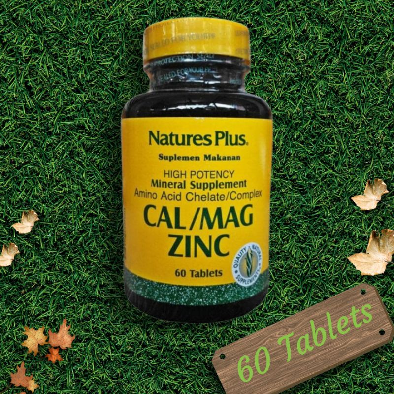 Natures Plus / Nature's Plus CAL/MAG/ZINC / Calmagzinc 60 Tablets Supplement Makanan