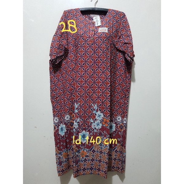 YULI - Daster kencana ungu  L5 JUMBO LD 135-150 CM PB 107 CM BATIK KU LEBEL PUTIH(KUP)-no 28