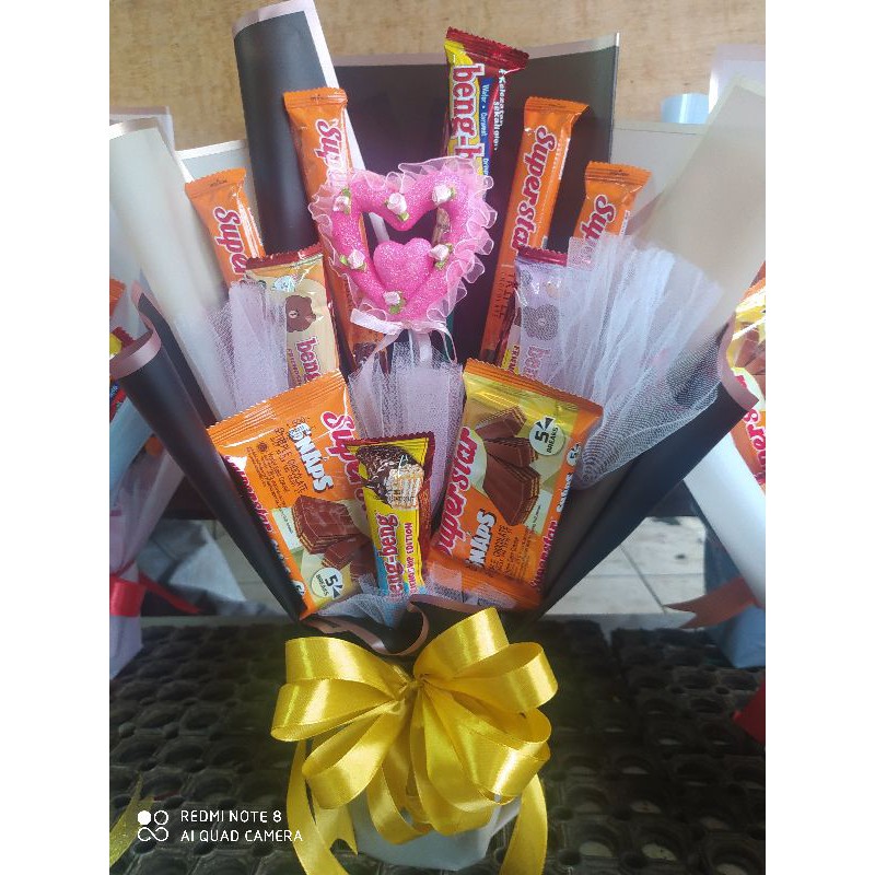 

handbouqet makanan coklat || bunga