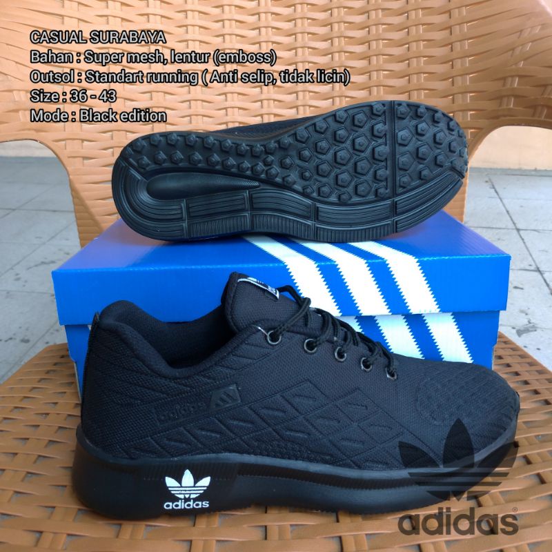 SEPATU SEKOLAH ADS HITAM POLOS (A1)