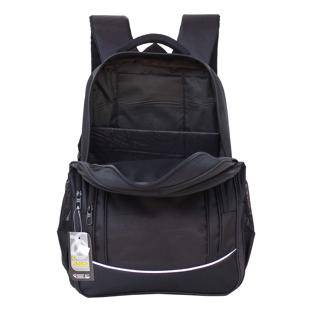 Ransel Pria Tas Kerja Rebound Tas Hitam List Silver Tas Ransel Sekolah Ransel Punggung Keren