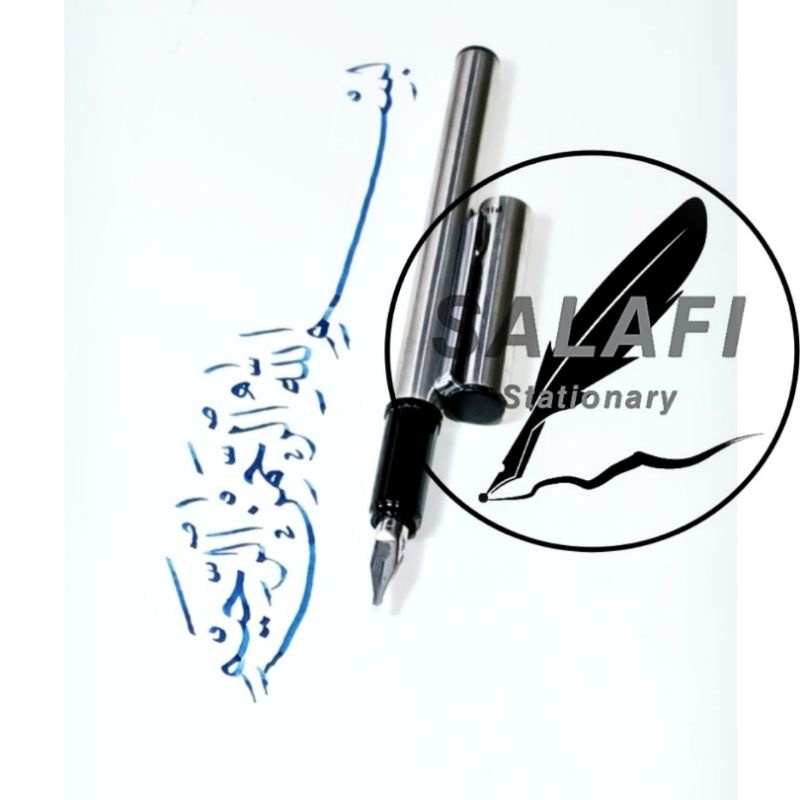 

Fountain pen kalam pena kaligrafi japan nib 1Mm pulpen penulisan ijazah multifungsi isi dan celup