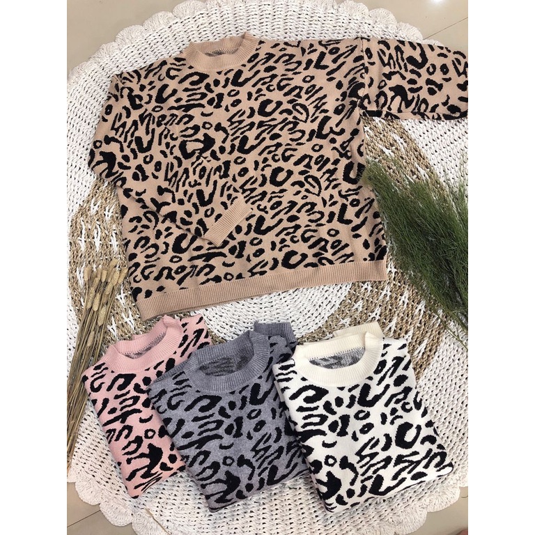 Kedjora Sweater/Cardigan Rajut Wanita Korean Style Import Motif Sapi Ukuran All size