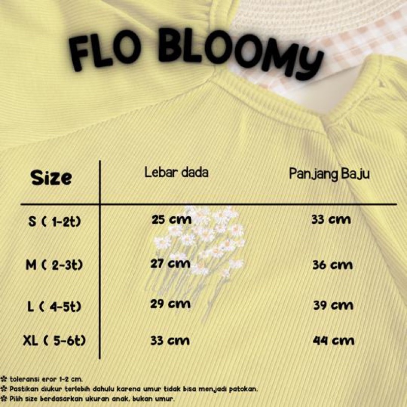 FLO Bloomy Top Atasan / Kaos Anak 1-5tahun