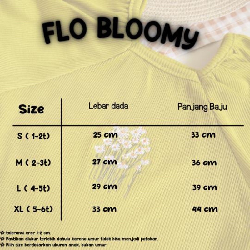 FLO Bloomy Top Atasan / Kaos Anak 1-5tahun