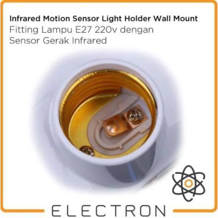 Fitting Lampu E27 220V dengan Sensor Gerak Infrared Motion Sensor