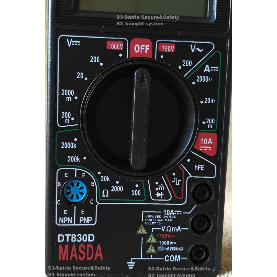 DIGITAL MULTIMETER MULTITESTER / AVOMETER DT-830D