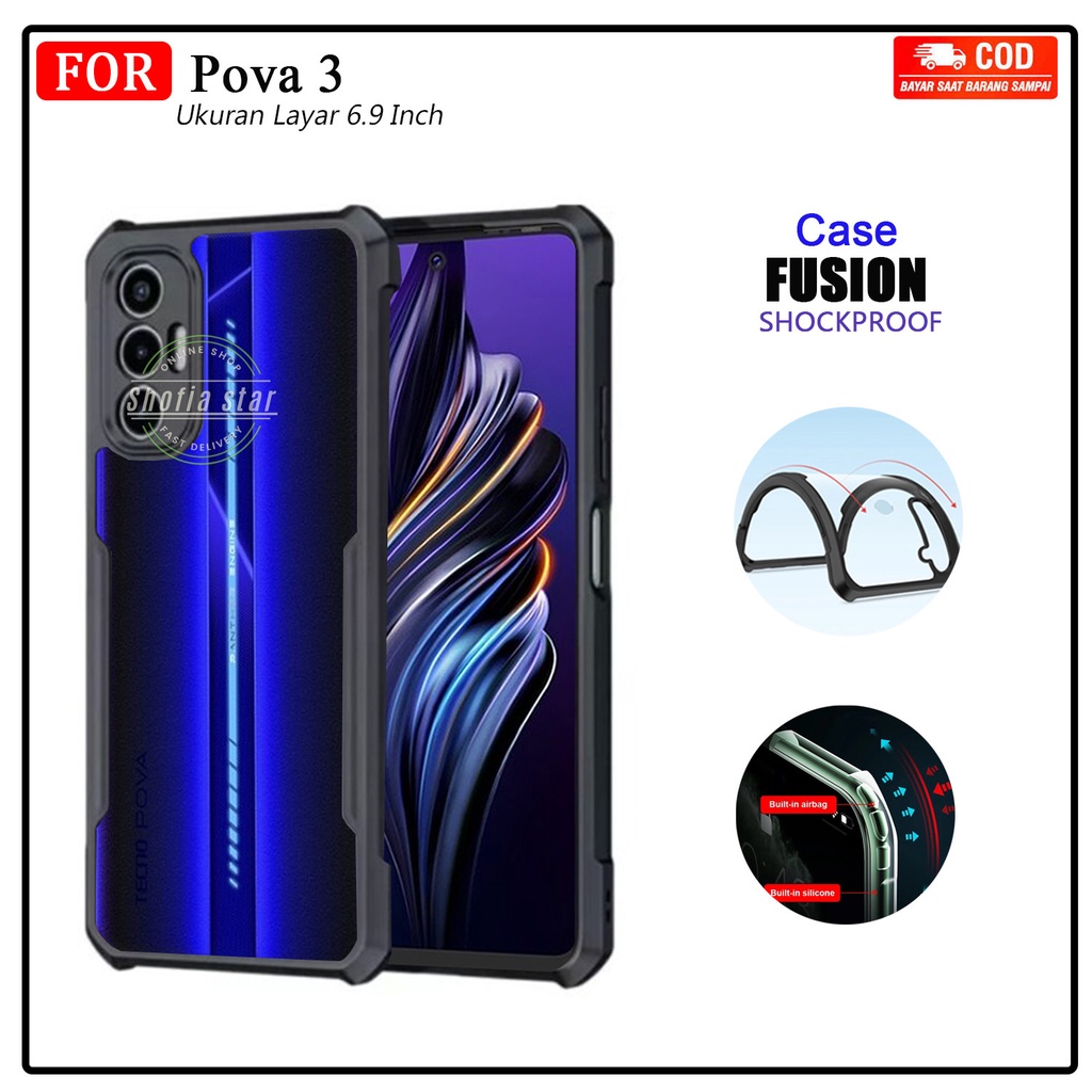 Promo Case Tecno Pova 3 Pova 4 Pova 4 Pro Pova Neo 2 Hard Soft Case Shockproof Transparan Casing